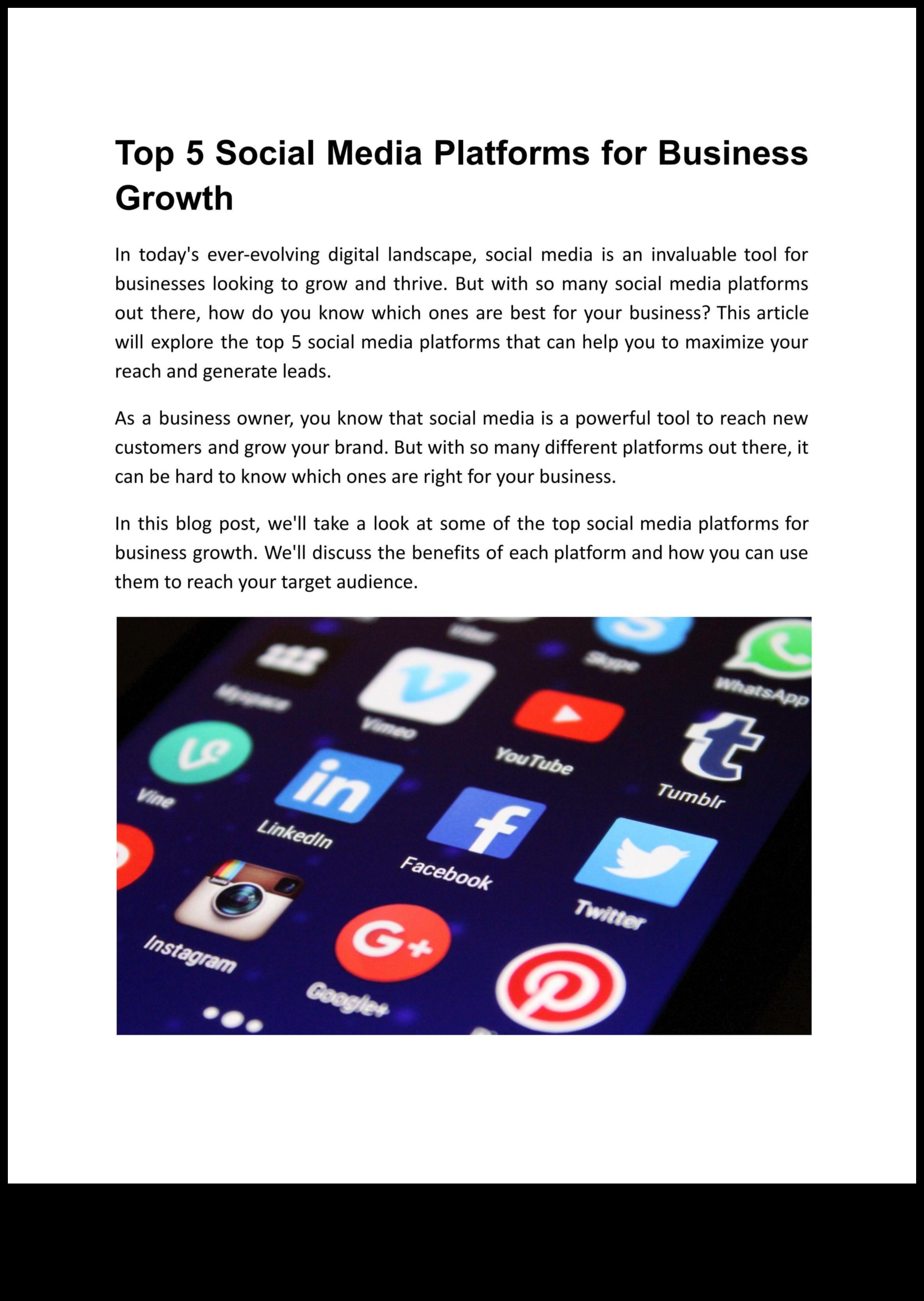 Οι 5 κορυφαίες πλατφόρμες μέσων κοινωνικής δικτύωσης για επιχειρηματική ανάπτυξη